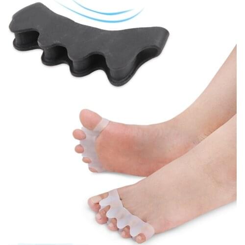 1Pair Soft Silicone Toe Separator Valgus Bunion Corrector Toe Straightener Unisex Feet Bone Thumb Adjuster Protector