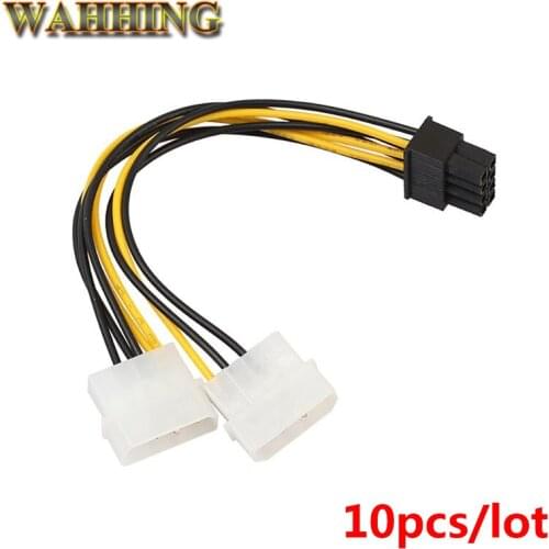 10pcs/lot 8 Pin to Dual 4 Pin Video Card Power Cable Adapter 8Pin to 4Pin Graphic Card Power Cord Copper Wire HY1600