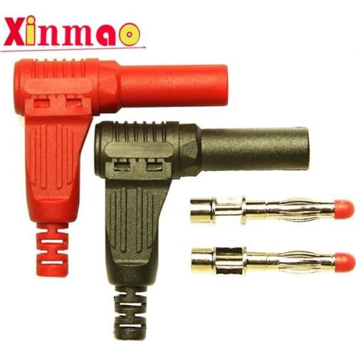 2PCS 4mm universal probe plug 4mm banana plug instrument test safety protection 90 degree plug connector