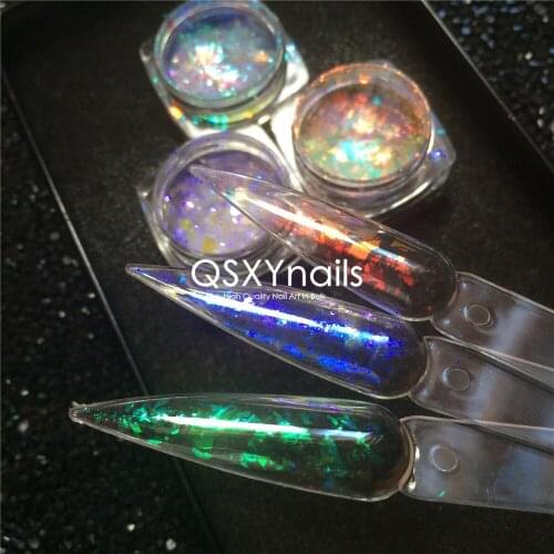 20g High Quality Aurora Chameleon Flakes Powder Orange Green Blue Neon Chrome Mirror Pigment Unicorn Glitter Nail Art Manicure