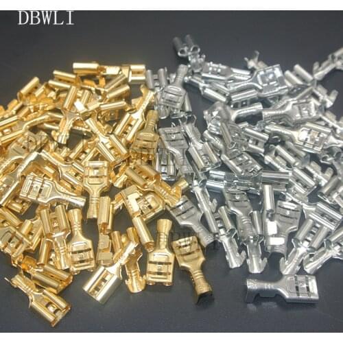 2000PCS 6.3mm 6.3 Crimp Terminal Female Spade Connector Crimping terminals Cold press terminal