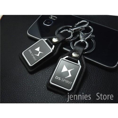 Car trinket accessories Key Keyring Metal Car Leather Keychain For DS SPIRIT DS3 DS4 DS4S DS5 5LS DS6 DS7 WILD RUBIS