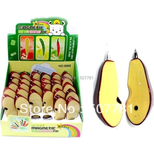 [Free shipping] NEW !Magnetism ! Fruits and vegetables pens Personality pen -red apple pen,30pcs /lot could with customer' logo