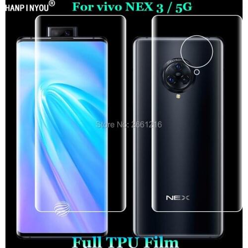 For vivo NEX 3 3S NEX3 5G 6.89" 2 Pcs = Front + Back Slim Full Cover Soft TPU Film Explosion-proof Screen Protector (Not Glass)