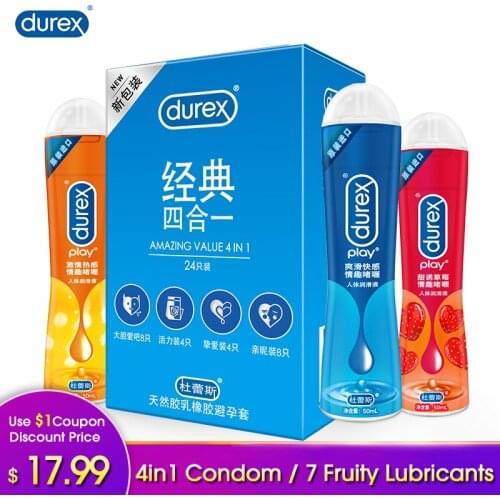 Durex Fruit Lubricant Water Based Anal Vaginal Massage Oil 4 Styles Penis Sleeve Adult Intimate Goods Sex Toys for Men Couples