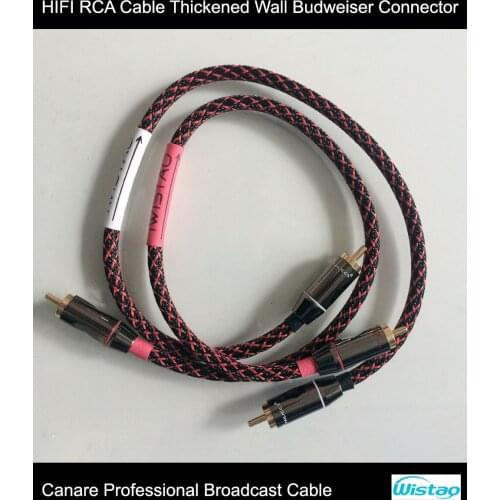 IWISTAO HIFI RCA Cable Thickened Wall Budweiser Connector Canare Professional Broadcast Cable Manual 0.5m-5m DIY Free Shipping