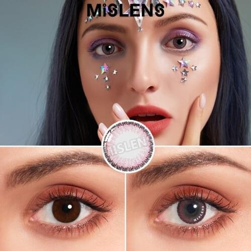 Mislens 1pair(2pcs) Color Contact Lenses For Eyes Blue Lens Color Eyes Natural Beauty Cosmetics Multicolored Lenses P-0.00