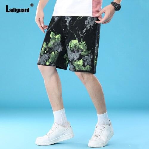 Lace-up Mens Denim Shorts Fashion Tie Dry Half Pants 2021 Summer New Casual Demin Short Jeans Sexy Men Clothing Plus Size S-5XL