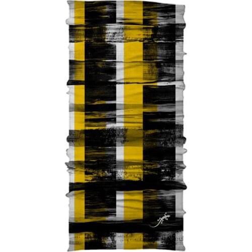 Necko Black Yellow Striped Buff Bandana Face Mask-DN327 460043687