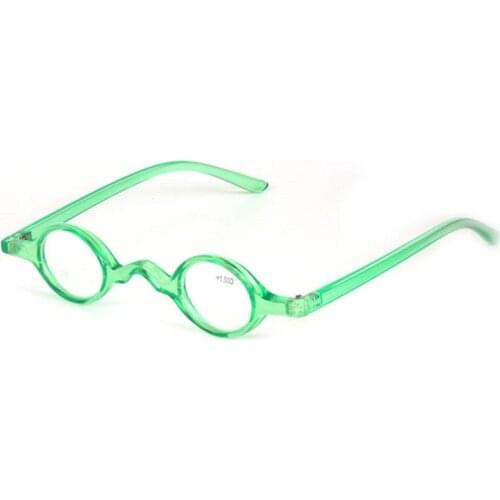 Female Vintage Round Mini Reading Glasses Small Plastic Eyewear Frame Women Men Presbyopic 1.5-3.5 R134