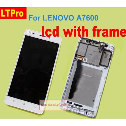 Original Black/White LCD Display Touch Screen Digitizer Assembly with Frame For Lenovo S8 A7600 A7600M A7600-M Phone Parts