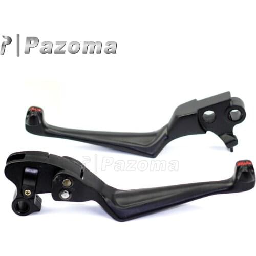 PAZOMA Hot Aluminum Black Skull Adjustable Brake Clutch Levers For Harley Dyna Electra Glide 1996-2013