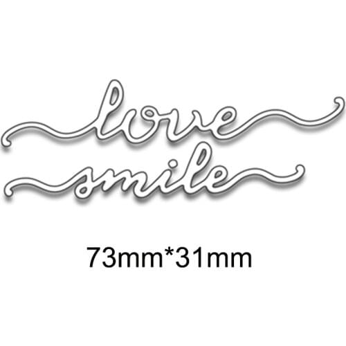 Letters Love Smile Metal Cutting Dies Stencils for DIY Scrapbooking Album Embossing Paper Cards Decoration Crafts Template Die