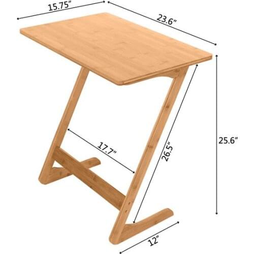 Z-shaped Bamboo Sofa Side Table Snack Tray for Bedside Couch Living Room Modern Design Sofa Side Table new