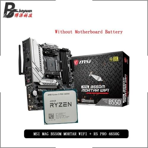 AMD Ryzen 5 4650G R5 4650G CPU + MSI MAG B550M MORTAR WIFI Motherboard Suit Socket AM4 All new but without cooler