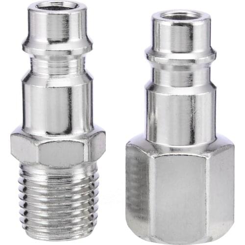 5pcs Euro Air Line Hose Compressor Connector Quick Couplers Set Male/Female 1/4" BSP Thread For Hardware Accessories