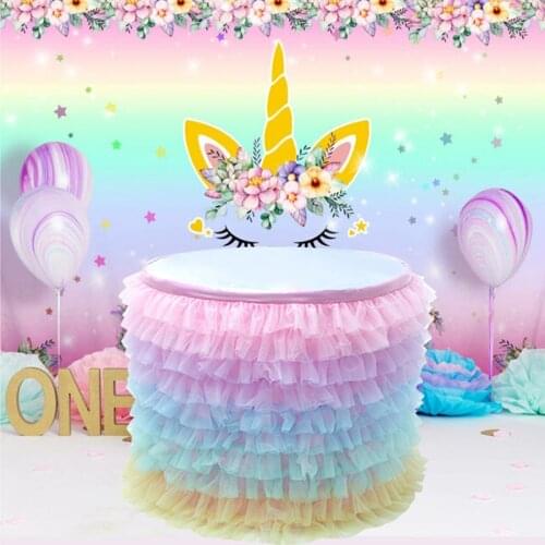 Table-Skirt Cloth Tutu Tulle Table Skirt for Wedding Decor Baby Shower Birthday Banquet Party Wedding Table Skirting Home Decor
