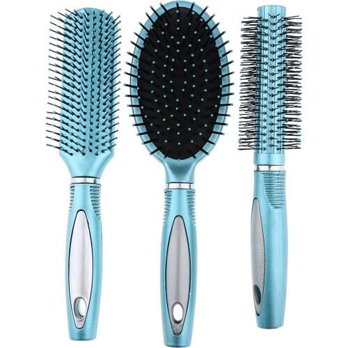 Stylish 3Pcs 3 types Dense Hairbrush Set Portable for Detangling Styling hair and Scalp Massage, Great for Extensions and Wigs