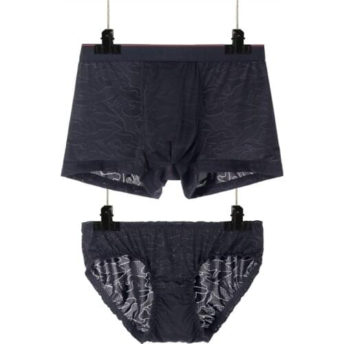 DENNYLITER Hot Cool Couple Underwear Lovers Sexy Underpants Mesh Boxer Men Sexy Underwear Women Underpants Breathable Underwear