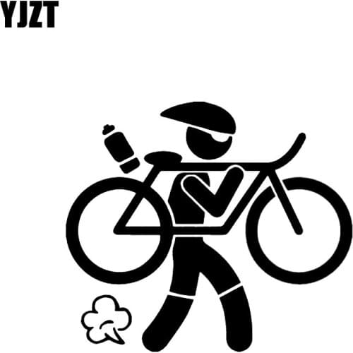 YJZT 14*12.3CM Coolest Triathlon Bike Run Decor Silhouette Car Sticker Vinyl High Quality Graphic Accessories C12-0651