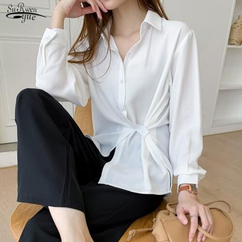 White Shirts Women 2020 New Loose Long Sleeve Shirt and Blouse Turn-down Collar Casual Ladies Tops Blusas Mujer De Moda 11248