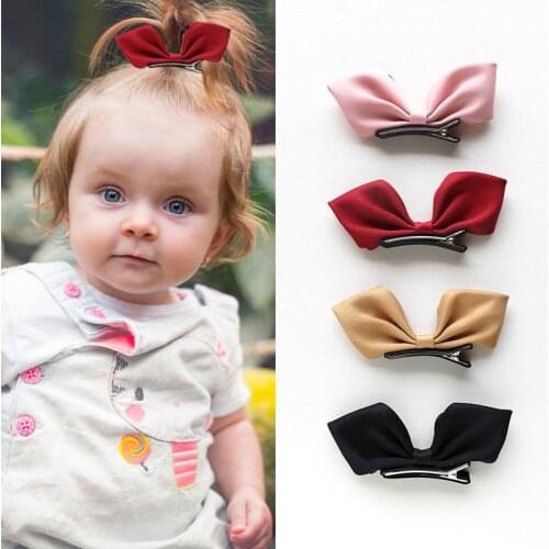 2pcs/lot Hair Bows Clips Vintage Bowknot Side Hairpin Cute Girls Barrettes Headdress Hair Accessories for Baby girl