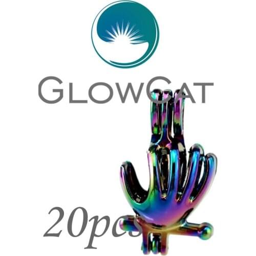 20X CC485 Rainbow Color Sports Baseball Glove Beads Cage Jewelry Making Essential Oil Diffuser Stone Pearl Cage Locket Pendant