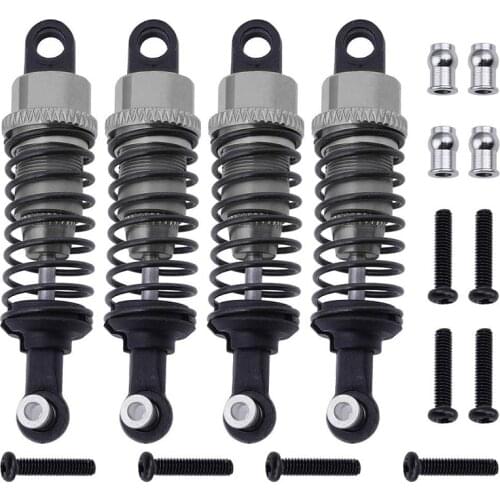 4Pcs Aluminum Shock Absorber Assembled Damper Replacement A949-55 for WLtoys 1/18 RC Car A959 A979 K929 A959-B A969-B A979B (Gra