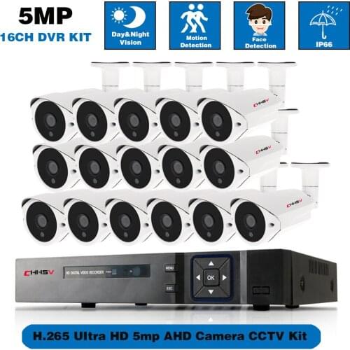 8 Channel CCTV DVR Kit 5MP 16CH CCTV IP DVR Home Security Camera System Set Outdoor Bullet Camera Video Surveillance Kit 8CH 4MP