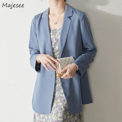Blazers Women Summer Sun-proof Leisure Loose Female All-match Korean Style Chic Simple Solid Ulzzang Fashion Popular Streetwear