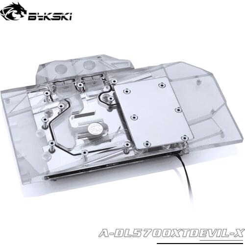 Bykski A-DL5700XTDEVIL-X GPU Water Cooling Block for Powercolor 5700XT Red Devil