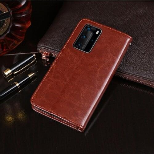 Huawei P40 Pro Case 6.58 inch Magnetic Flip Crazy Horse Pattern Leather Case Huawei P40 Pro Case ELS-NX9 ELS-N04 Wallet Cover