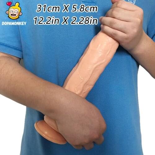 DopaMonkey 12.2inX2.28in dildo realistic huge Erotic with Suction Cup Sex Toys for Woman super huge dildo sex very big penis