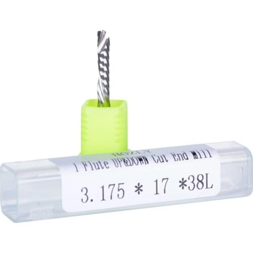 50pcs Up Down Cut 3.175x17mm Single Flute AAA Solid Carbide CNC Router Endmill Compression Wood Tungsten End Milling Cutter