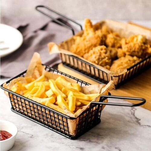 French Fries Basket Multifunctional Practical French Fries Basket Food Bucket Snack Potato Chips Barrel Container Tableware