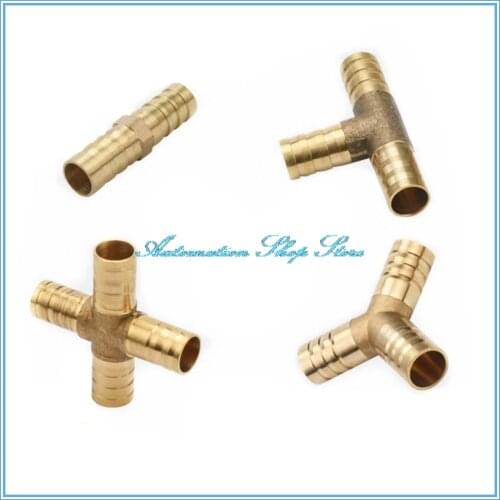 Brass Barb Pipe Fitting 2 3 4 way connector For 4mm 5mm 6mm 8mm 10mm 12mm 16mm 19mm hose copper Pagoda Water Tube Fittings