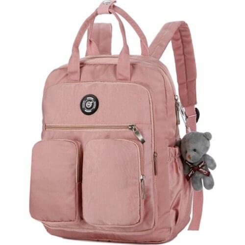 Fashion Bear Backpack Women Girl School Bags For Teenagers Backpack Female Nylon Travel Bags Girls Backpack Mochilas