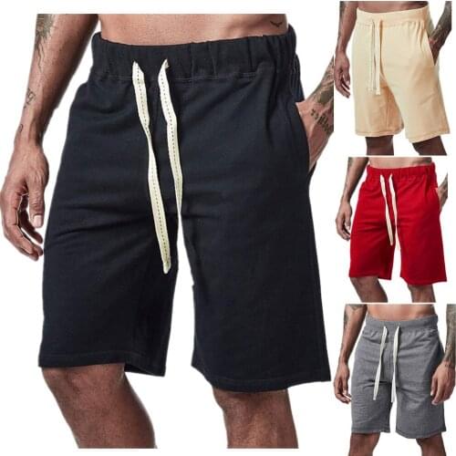 Mens Loose Shorts Summer Casual Medium Length Pants Beach Pants Large Size Drawsting Shorts