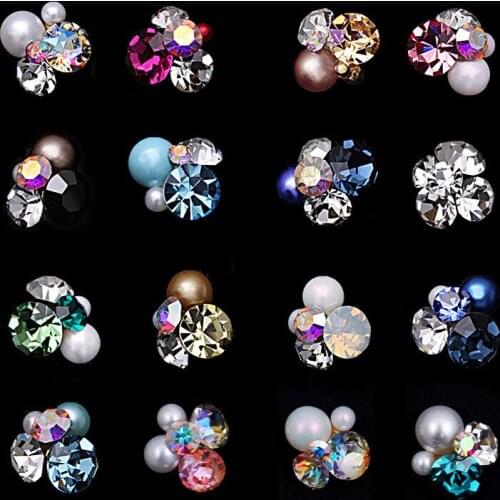 2021 New 10pcs Crystal AB Colourful Nail Rhinestone Nail Art Glitter Decoration DIY Nail Pearls UV Gel UV Resin Crafts Supply