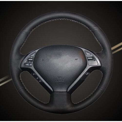 Car Braid On The Steering Wheel Cover for Infiniti G G25 G35 G37 EX EX35 EX37 Q Q40 Q60 QX50 (US) 2014-2018 DIY Auto Car-styling