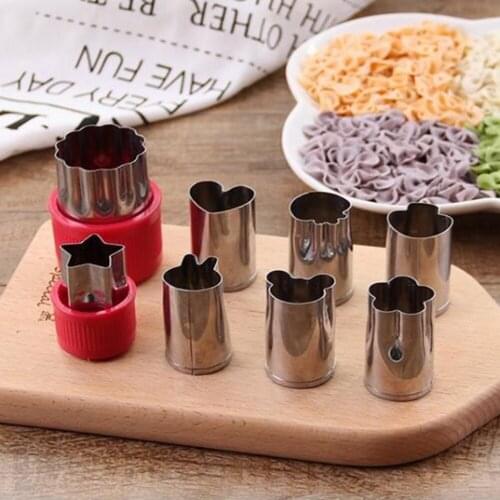 Vegetable & Fruits Cutter Stainless Steel Flower Star Shape Fruits Slicer Mold Cake Cookie Baking Tools Gadgets 8 pcs/set