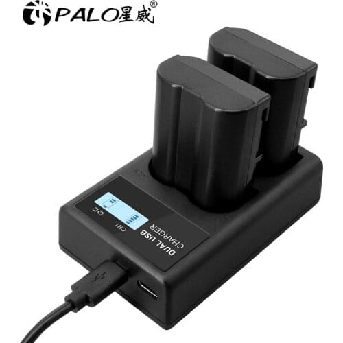 PALO LCD Dual USB Charger EN-EL15 EN EL15 ENEL15 EL15B Charger for Nikon D600 D610 D600E D800 D800E D810 D7000 D7100 d750 V1
