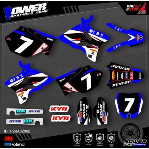 PowerZone Custom Team Graphics Backgrounds Decals 3M Stickers Kit For YAMAHA 2002-2014 YZ125 YZ250 002