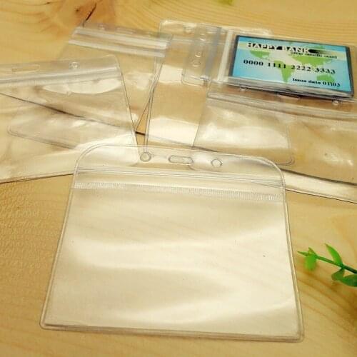 10Pcs/lot Transparent Vinyl Plastic Clears ID Card Bag Case Badge Holder Accessories Vertical ID Card Badge Holders