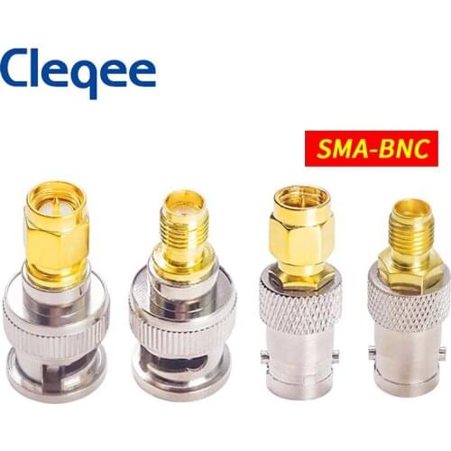 Cleqee 4 Types SMA to BNC Antenna Connector SMA Male Female to BNC Male Female RF Adapter Coax Coaxial
