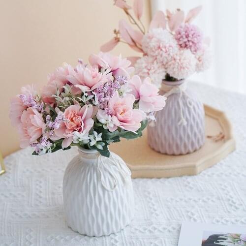 Modern Home Decoration White Vases Living Room Decor Office Decor TV Counter Top Vase Gifts Ceramic Decor Japanese Ceramic Vase