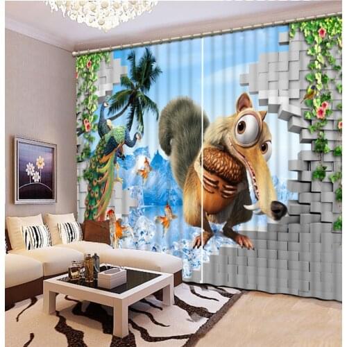 Modern Curtains Photo Painting Windw Curtains For Bedroom Kid Cartoon Curtains Blackout 3D Photo Curtains For home Decoration