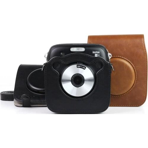 CAIUL Camera Bag With PU Leather Camera Case Cover Shoulder Bag For Fujifilm Instax Square SQ10