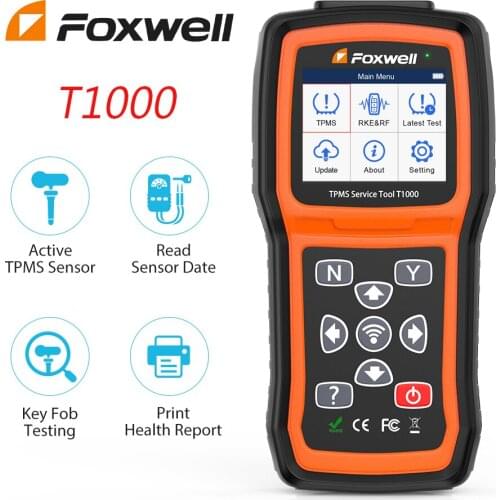 Foxwell T1000 TPMS Trigger ToolRF Key FOB Tyre Pressure Monitoring System Tester Detector Activate Program TPMS Sensors Check