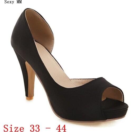 Platform Pumps Peep Toe Women High Heel Wedding Shoes Woman Thin High Heels Stiletto Kitten Heels Small Plus Size 33 - 44